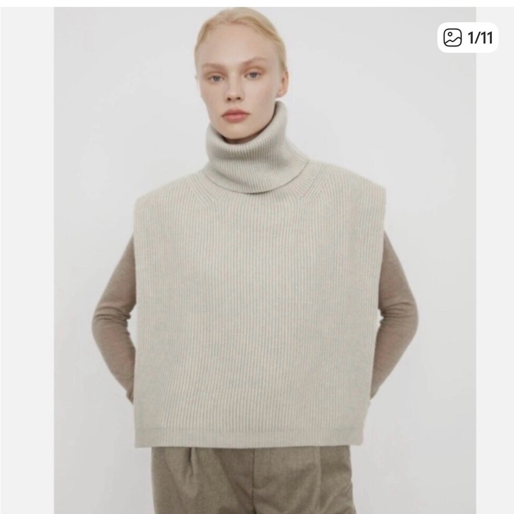 Toteme Tan Turtleneck Sweater Vest